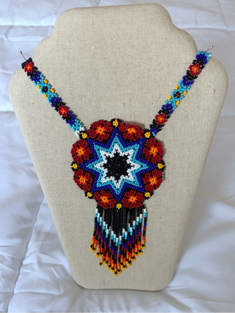 Handcrafted Beaded Floral Necklace